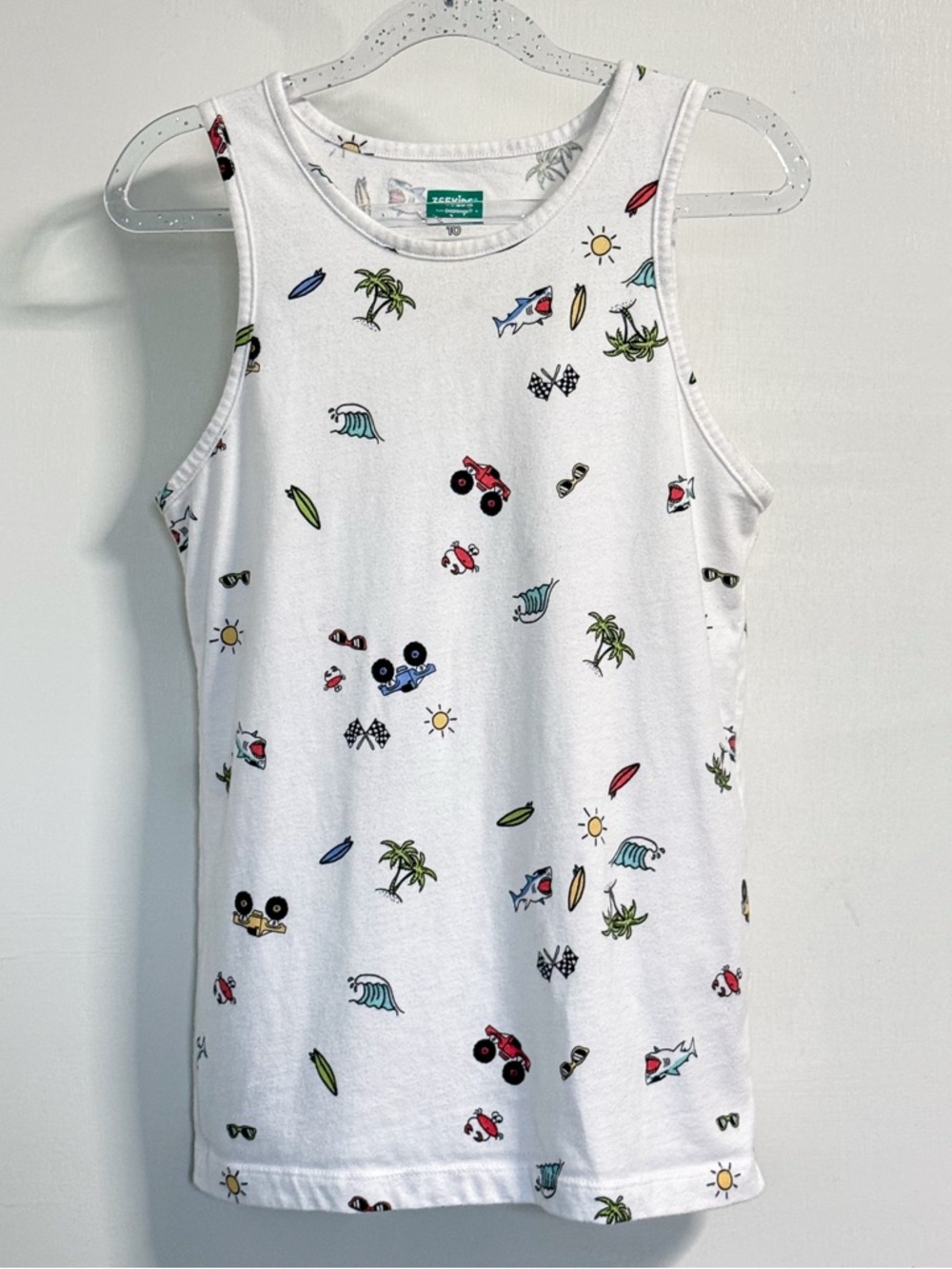 365 Kids Garanimals Boys Tank Top Size 10 White Beach Print